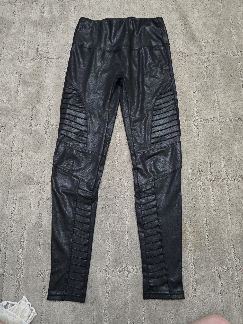 Black Stretchy Faux Leather Leggings